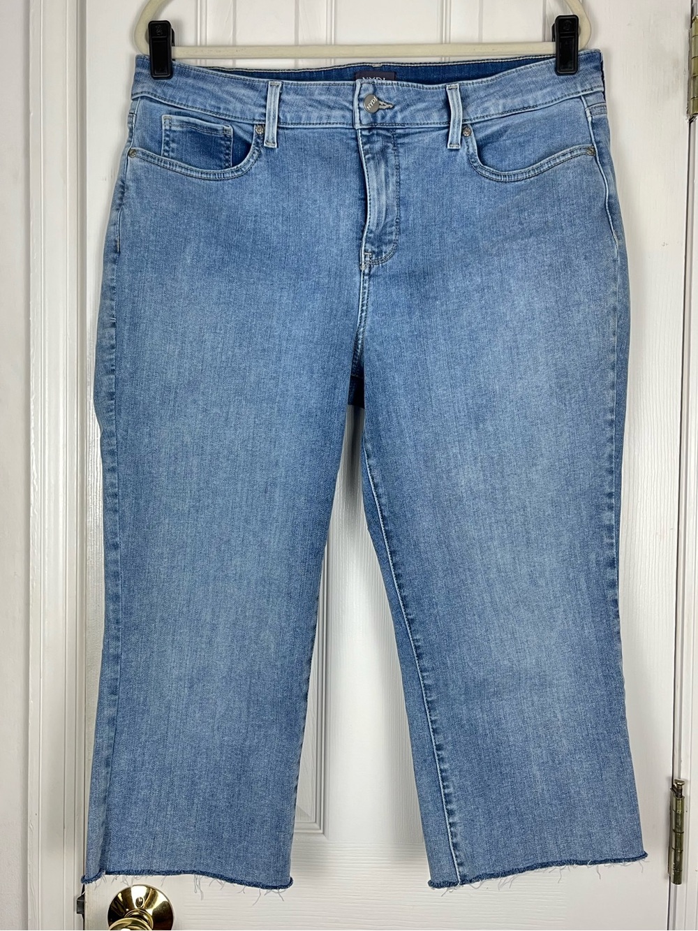 NYDJ Marilyn Straight Lift & Tuck Crop Jean Sz 16P Raw Hem Stretch Denim
